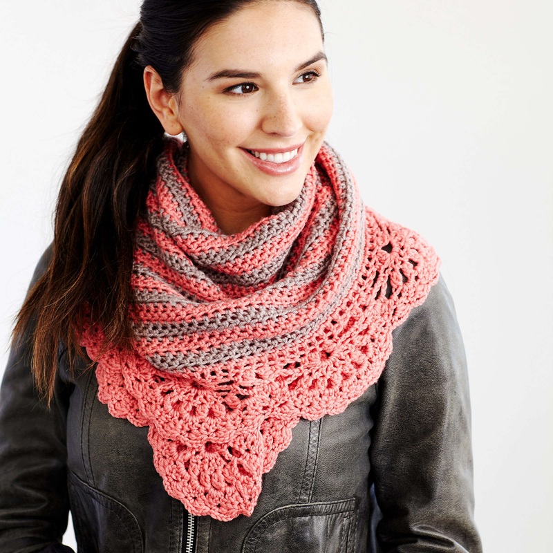 Red Heart Crochet Chic and Strong Crescent Shawl