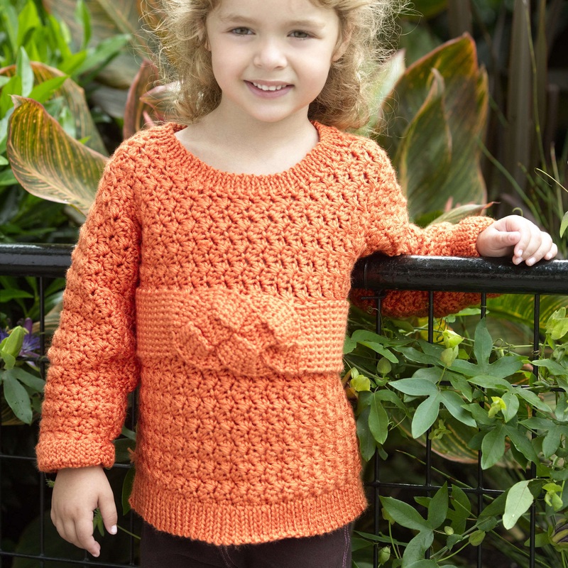 Red Heart Crochet Child’s Friendship Knot Sweater