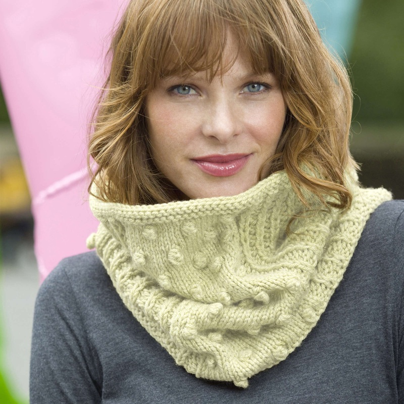 Red Heart Knit Bobbled Cowl|Single Size