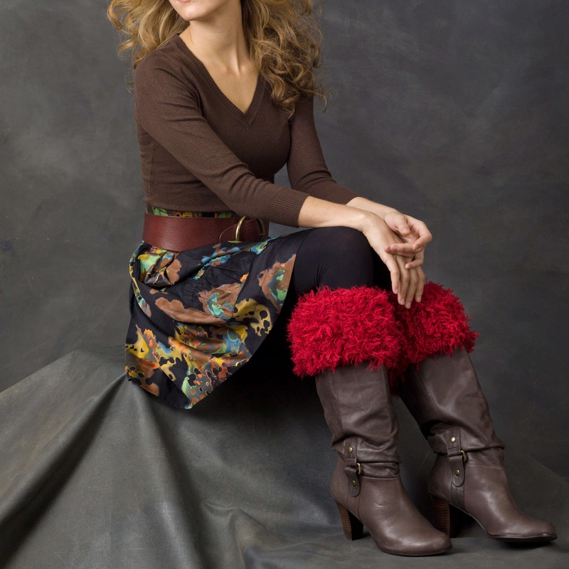 Red Heart Knit Boot-Top Cozies
