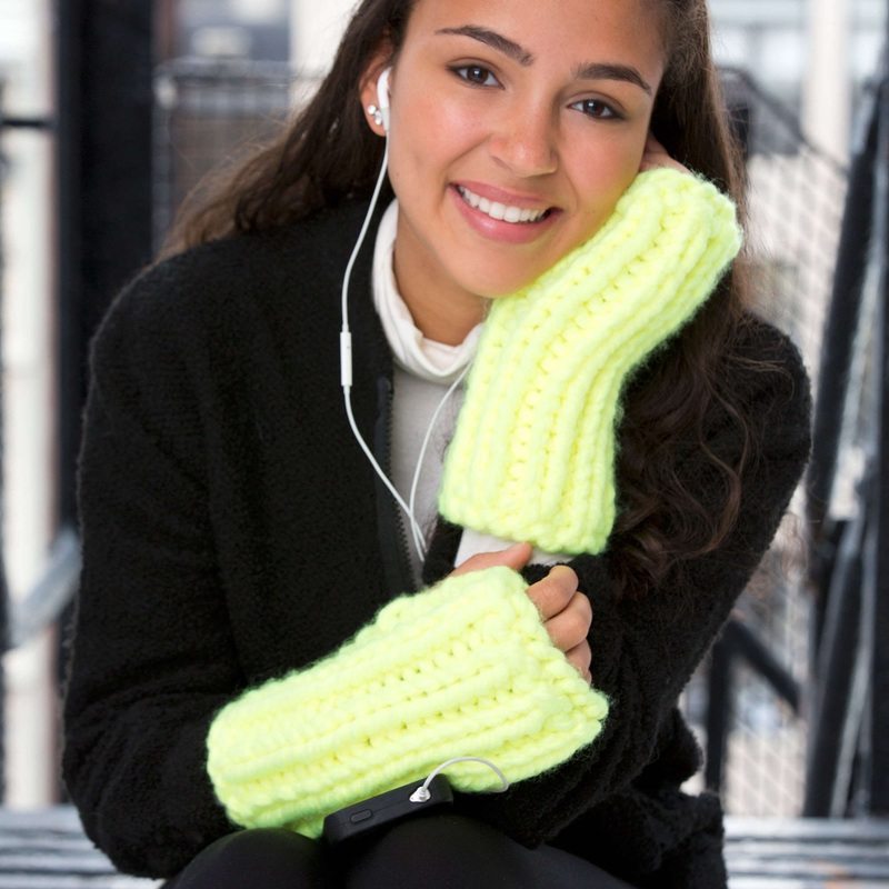 Red Heart Knit Bright Light Wristers