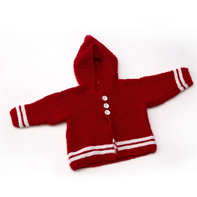 Red Heart Knit Buttoned Up Cardi