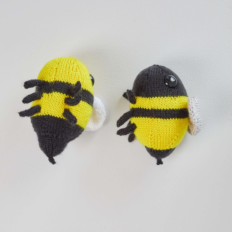 Red Heart Knit Buz and Belinda Bumblebee