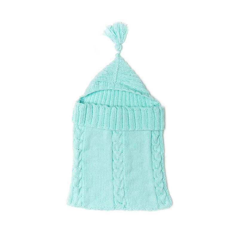 Red Heart Knit Cabled Baby Bunting