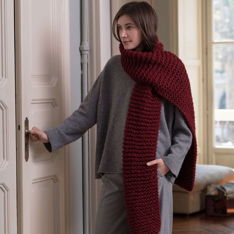 Red Heart Knit Caldo Scarf|Single Size