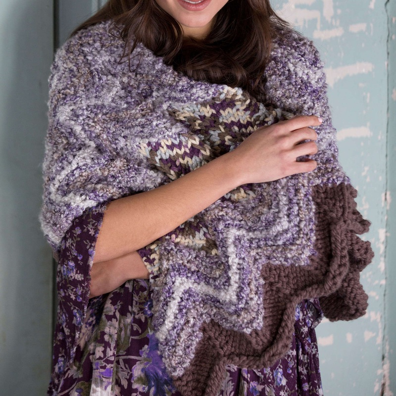 Red Heart Knit Captivating Chevron Shawl