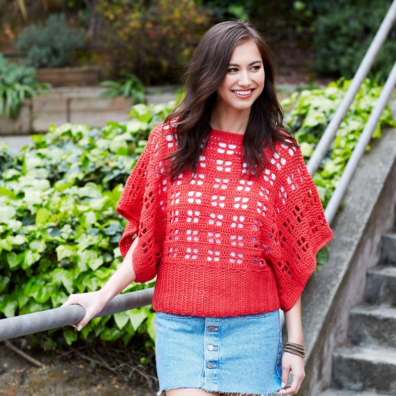 Red Heart Clementine Chic Sweater