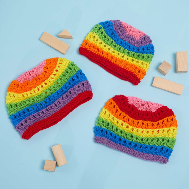 Red Heart Color for Everyone Knit Hats