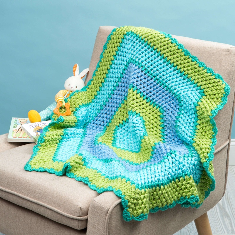 Red Heart Comfy Kid Hexagon Crochet Blanket