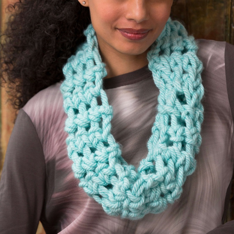 Red Heart Cool Finger Crochet Cowl