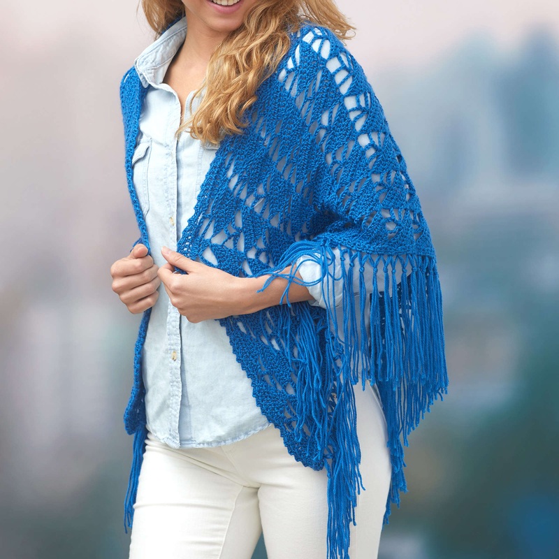 Red Heart Crochet Boho Shawl|Single Size