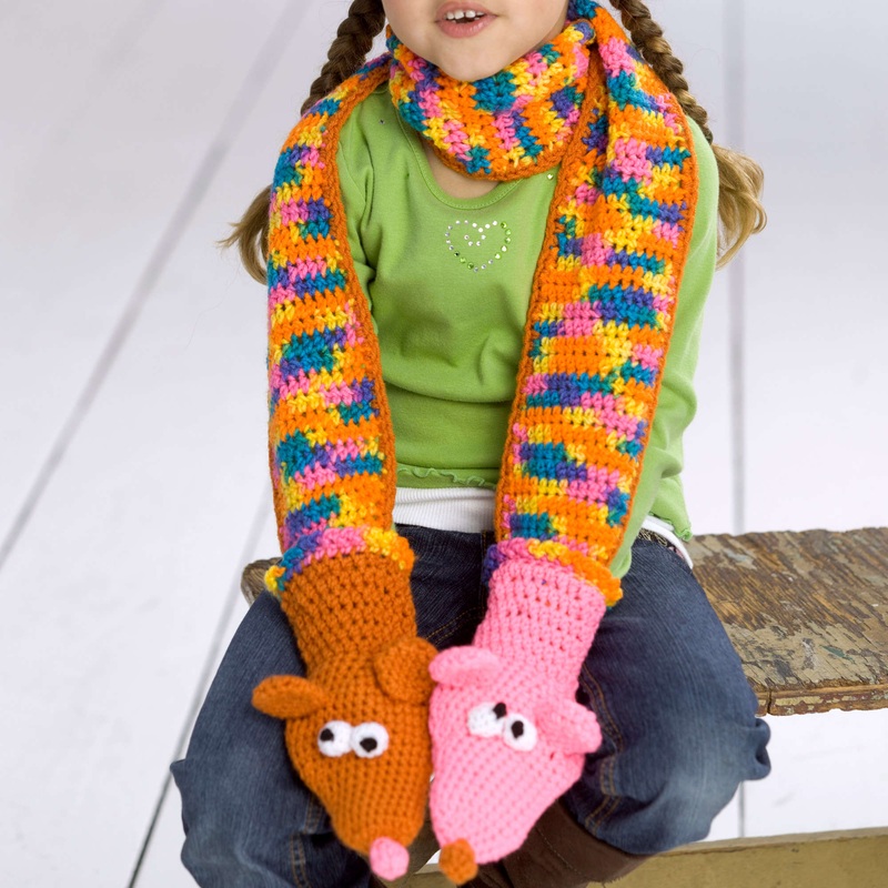 Red Heart Crochet Childs’ Puppet Scarf