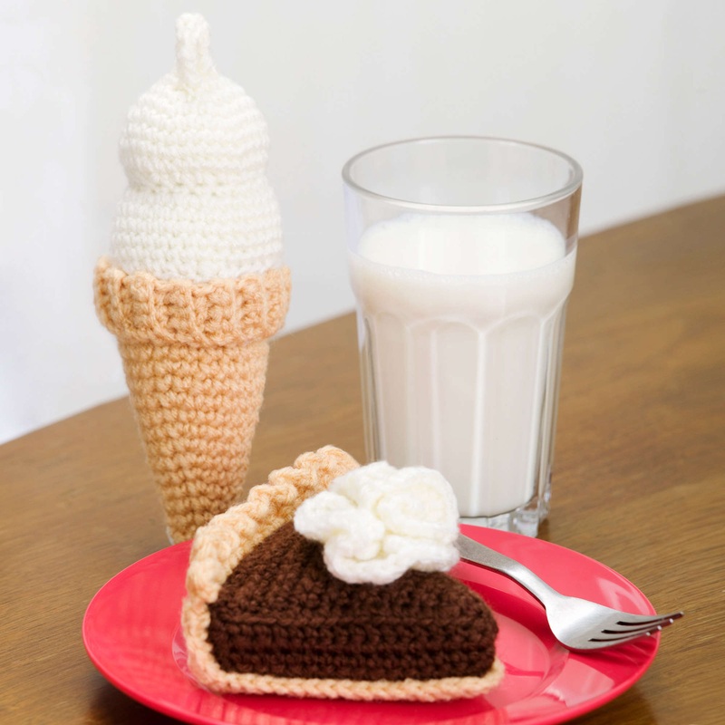 Red Heart Crochet Chocolate Pie & Ice Cream