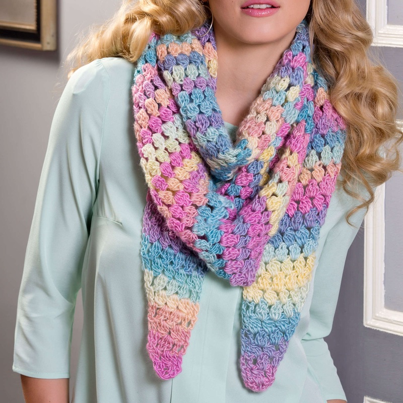 Red Heart Crochet Cluster Stitch Wrap