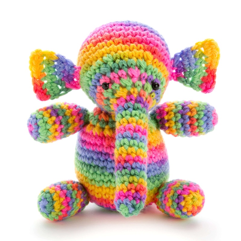 Red Heart Crochet Colorful Elephant