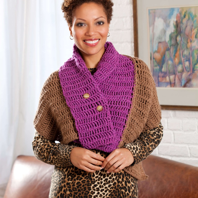 Red Heart Crochet Convertible Cape