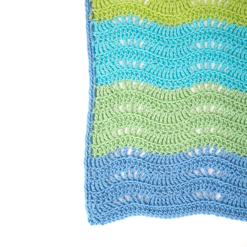 Red Heart Crochet Cool Breeze Baby Ripple Blanket