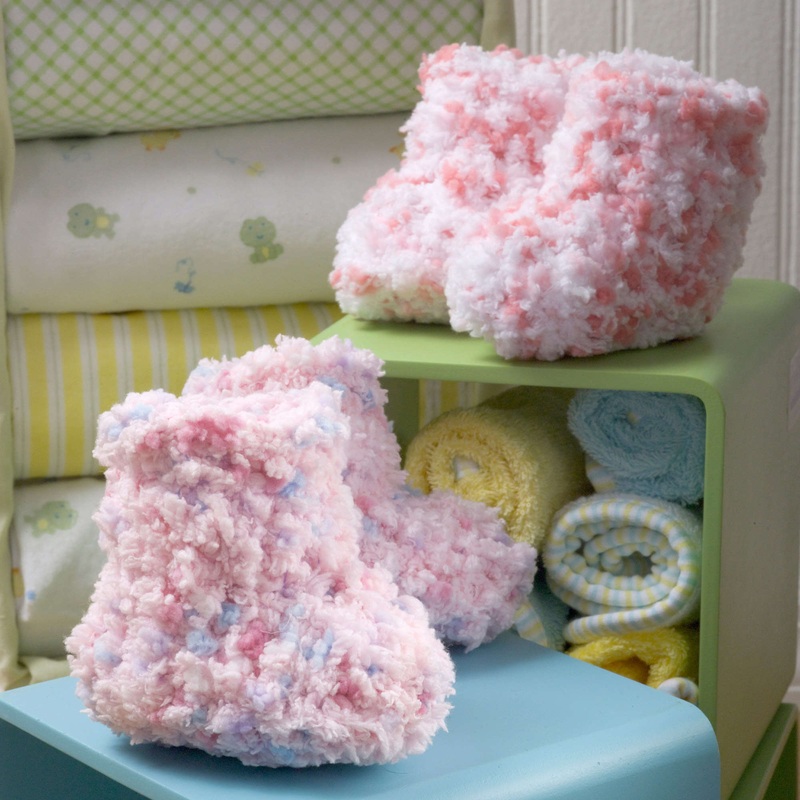 Red Heart Crochet Cotton Candy Booties