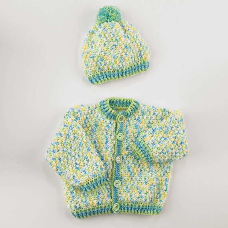 Red Heart Crochet Hat & Cardigan