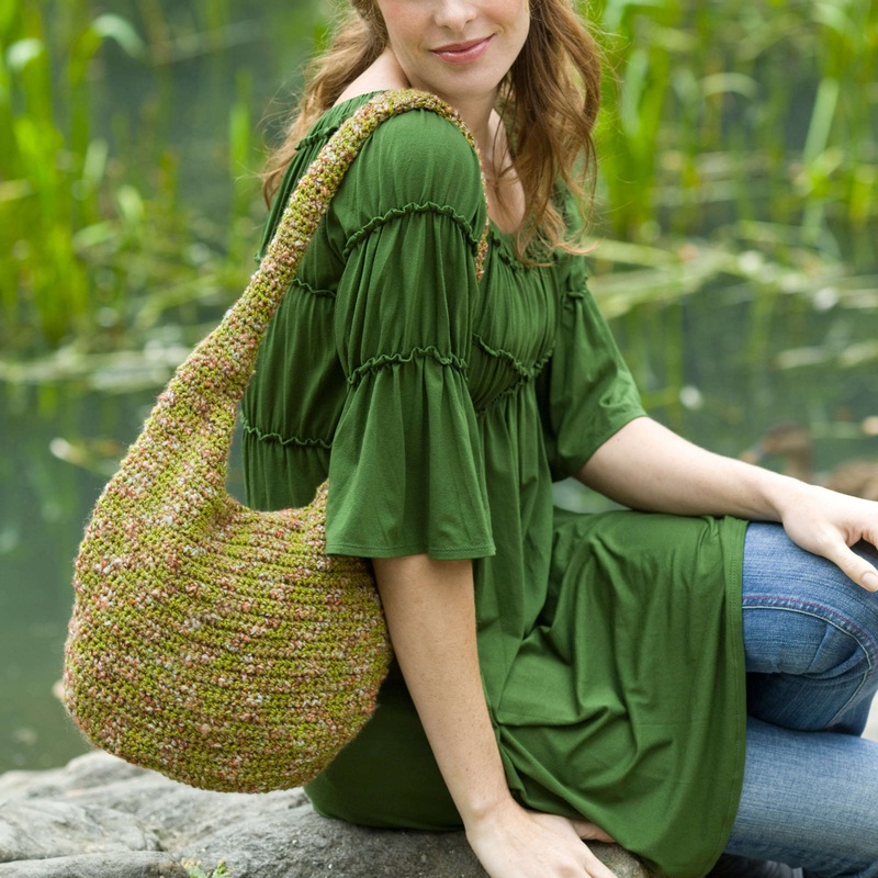 Red Heart Crochet Hobo Bag|Single Size
