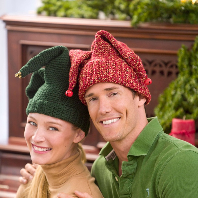 Red Heart Crochet Jingle Bell Hat