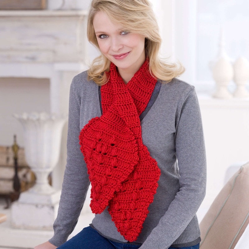 Red Heart Crochet Keyhole Scarf