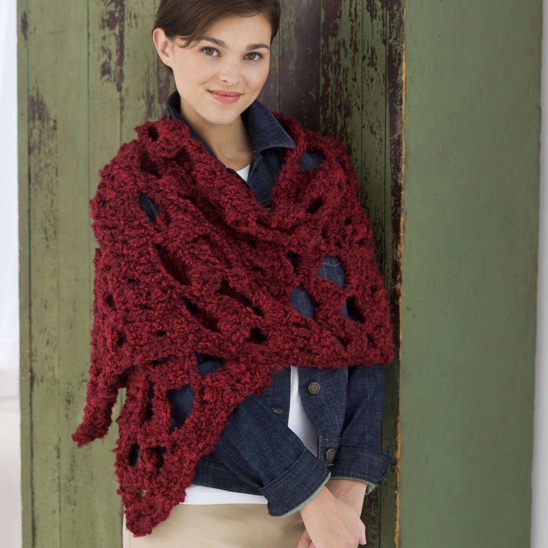 Red Heart Crochet Lace Wrap|Single Size