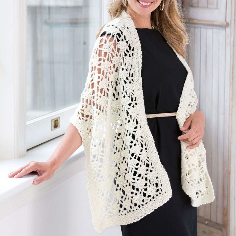 Red Heart Crochet Lacy Wrap|Single Size