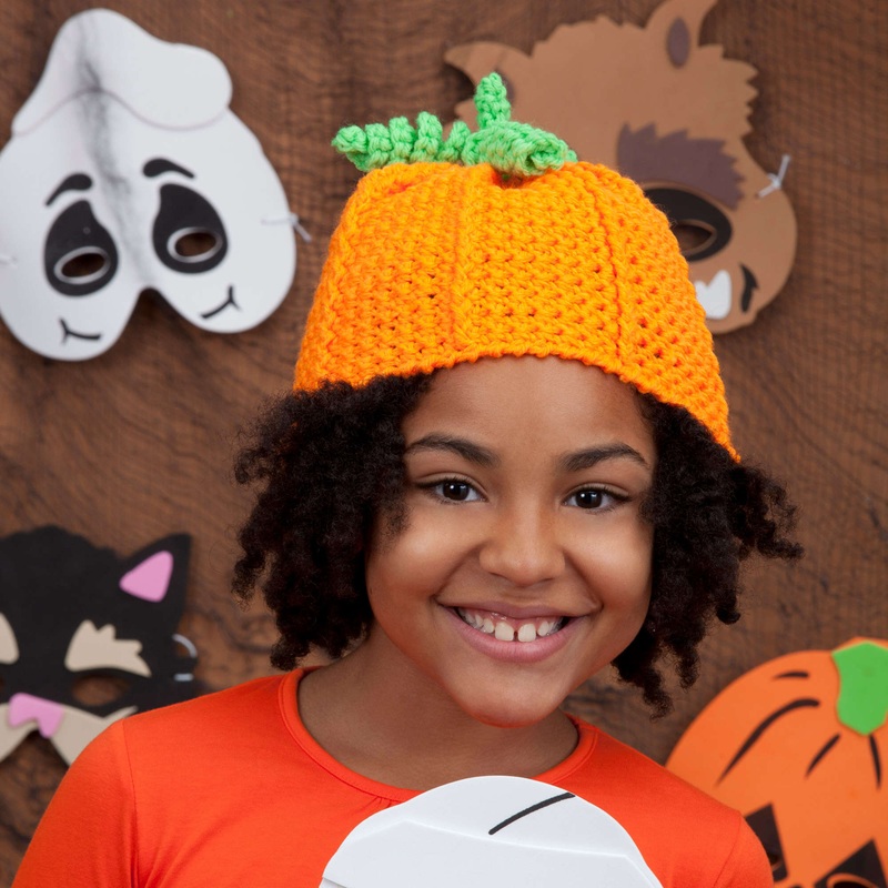 Red Heart Crochet Pumpkin Hat|Adult|Baby|Child|Large Adult