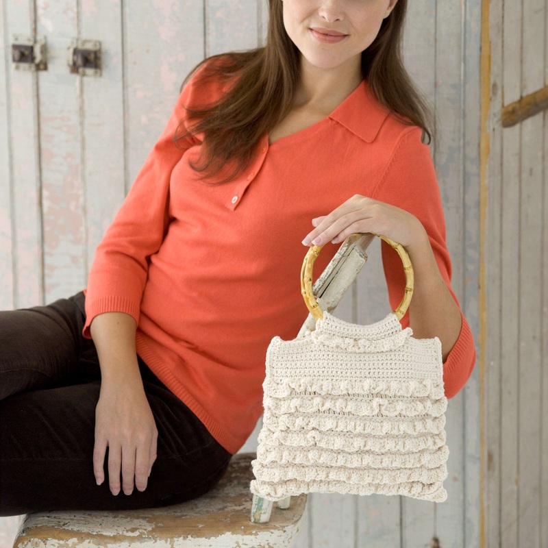Red Heart Crochet Ruffled Bag|Single Size