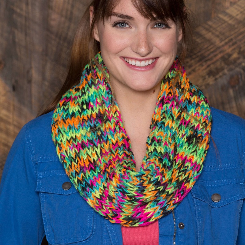 Red Heart Knit Chunky Colorful Cowl
