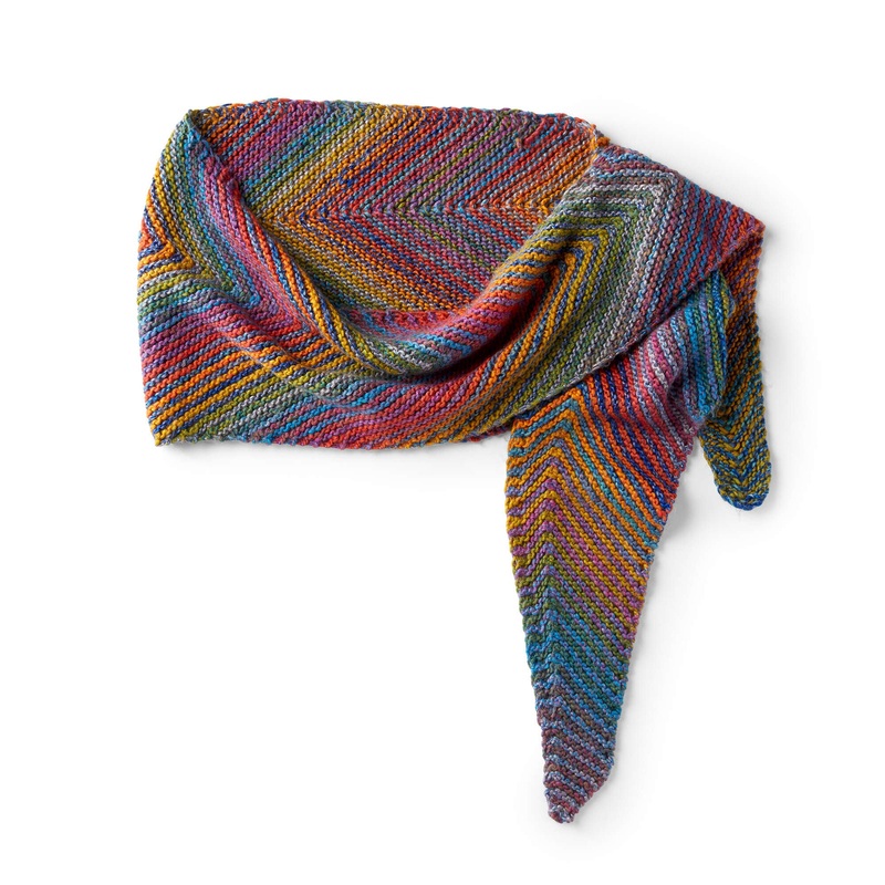Red Heart Knit Cityscape Shawl