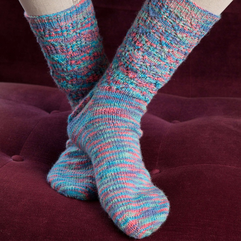 Red Heart Knit Colorful Lace Socks