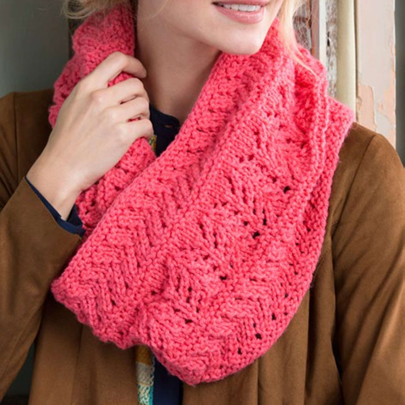 Red Heart Knit Covet This Lacy Cowl