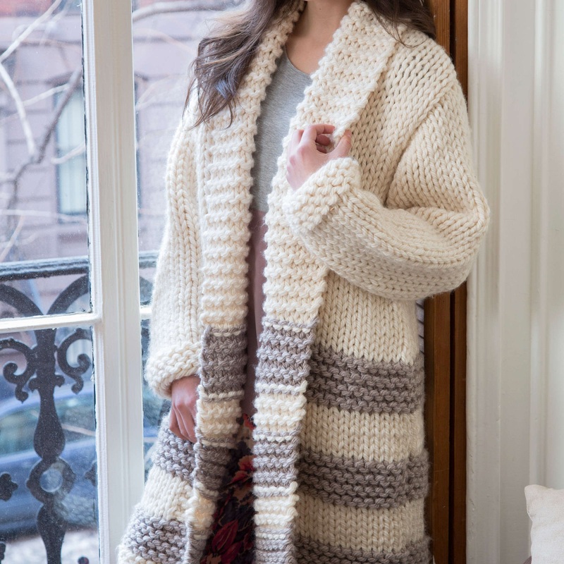 Red Heart Knit Cozy Car Coat|2XL|Large|Medium|Small|XL