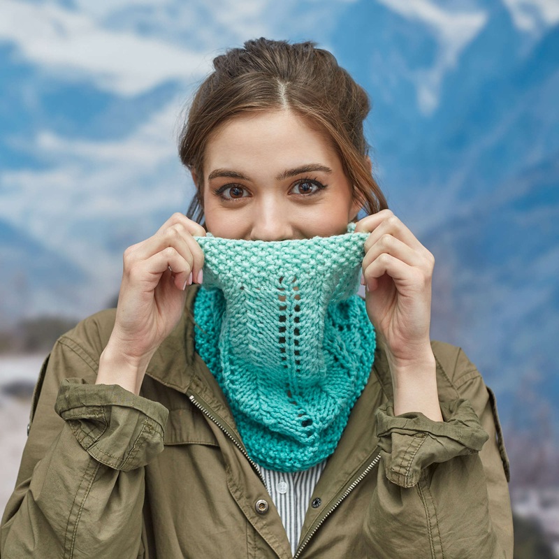 Red Heart Knit Cozy Lace Cowl|Single Size