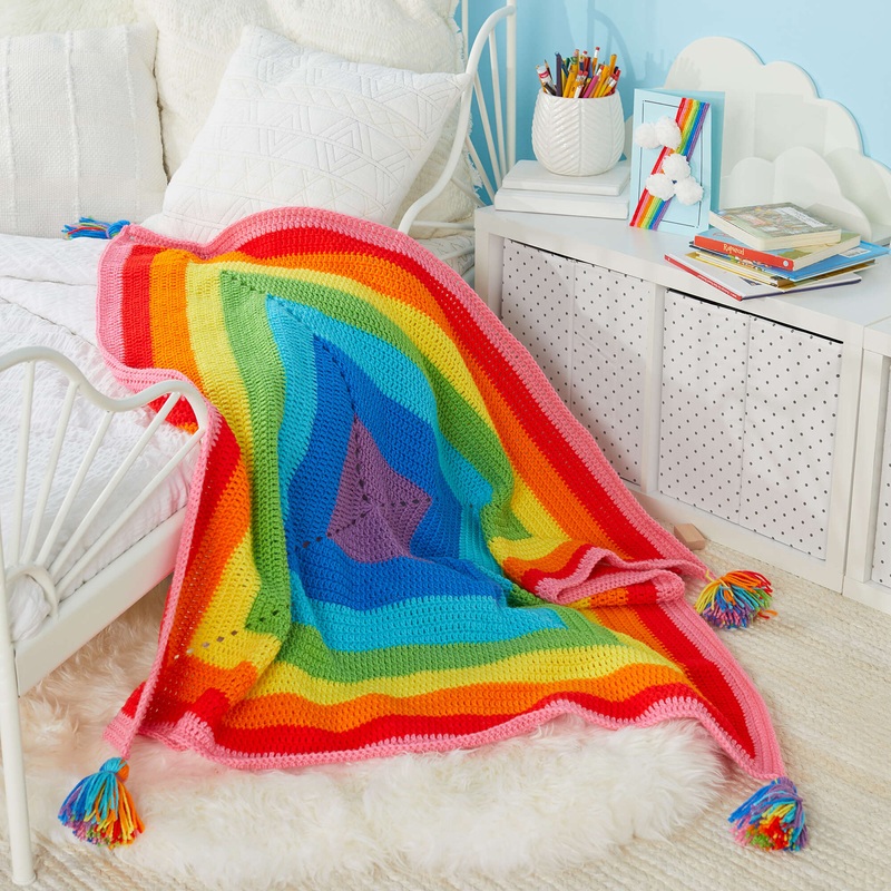 Red Heart Crochet-a-Rainbow Blanket