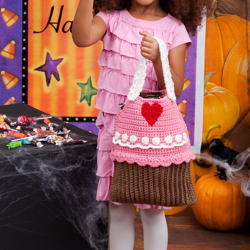 Red Heart Crochet Cupcake Bag|Single Size