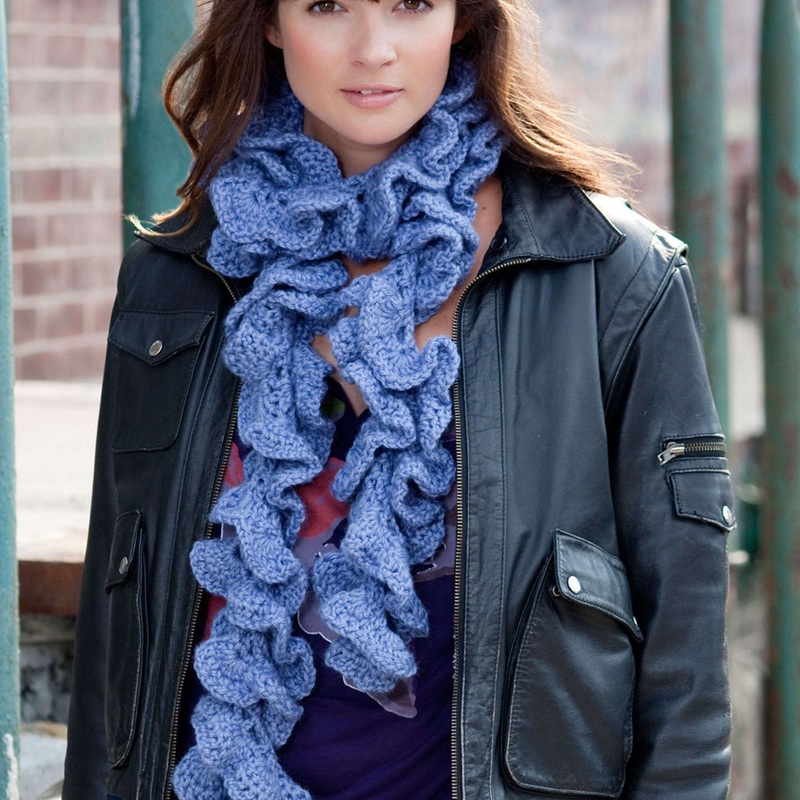 Red Heart Crochet Curly Swirly Scarf