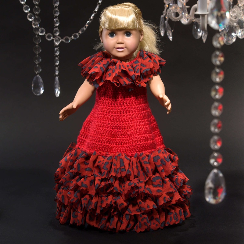 Red Heart Crochet Debutante Doll Dress