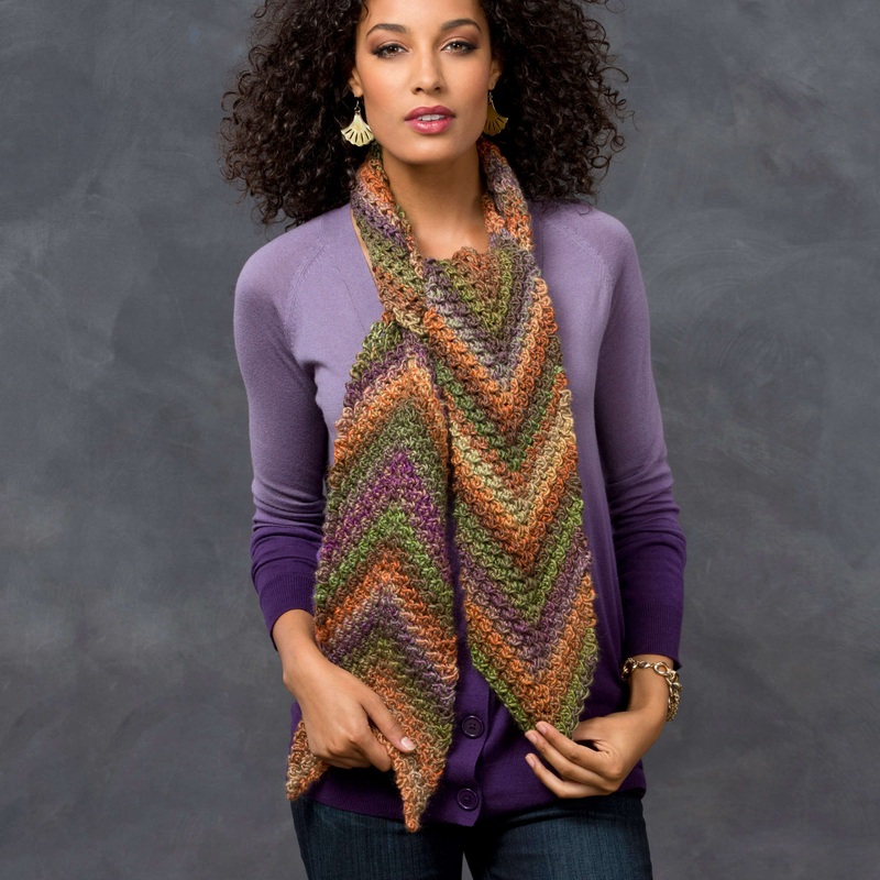 Red Heart Crochet Desert Arrow Scarf