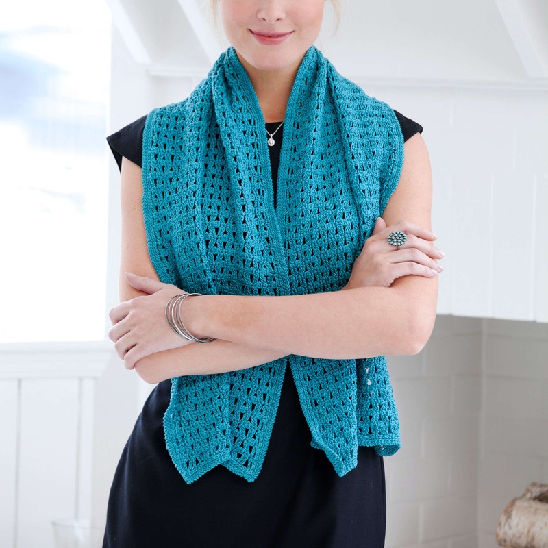 Red Heart Crochet Evening Shawl