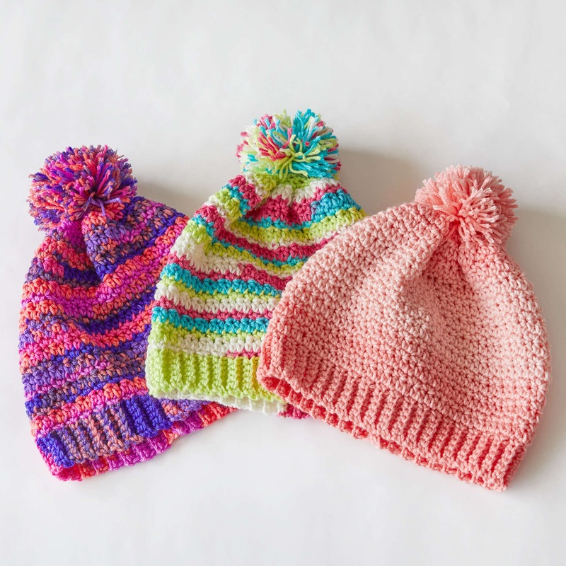 Red Heart Crochet Stripes Hat|Large|Medium|Small|XL