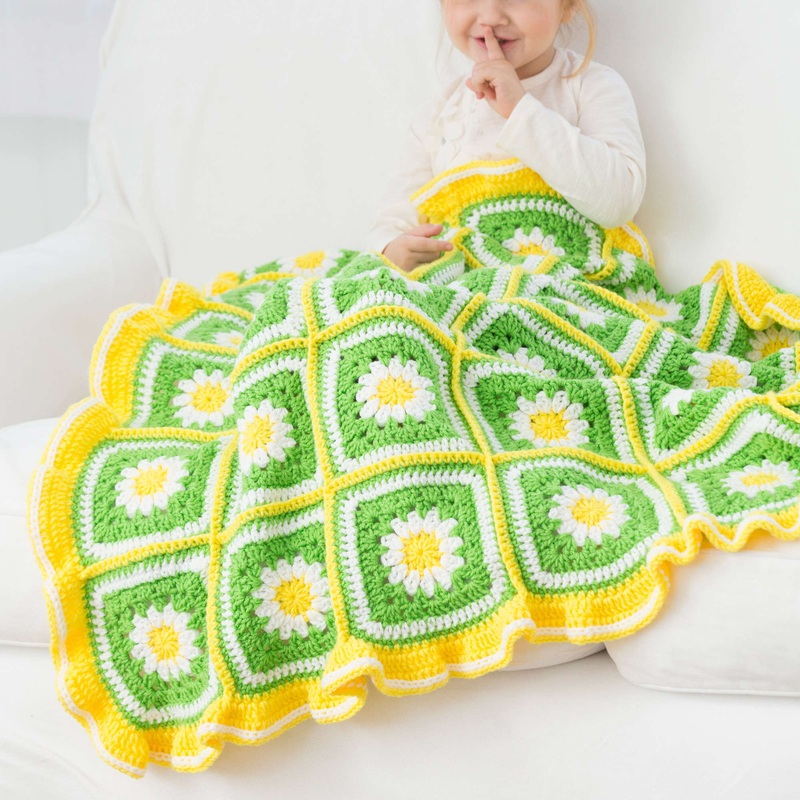 Red Heart Daisy Garden Crochet Blanket