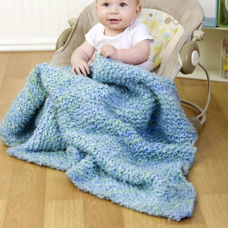 Red Heart Diagonal Knit Baby Blanket