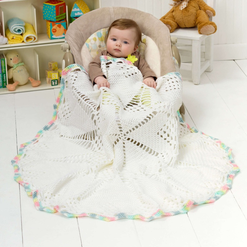 Red Heart Doily Crochet Baby Blanket