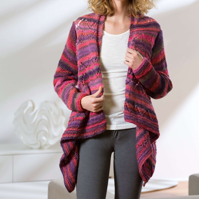 Red Heart Drape Front Knit Cardigan
