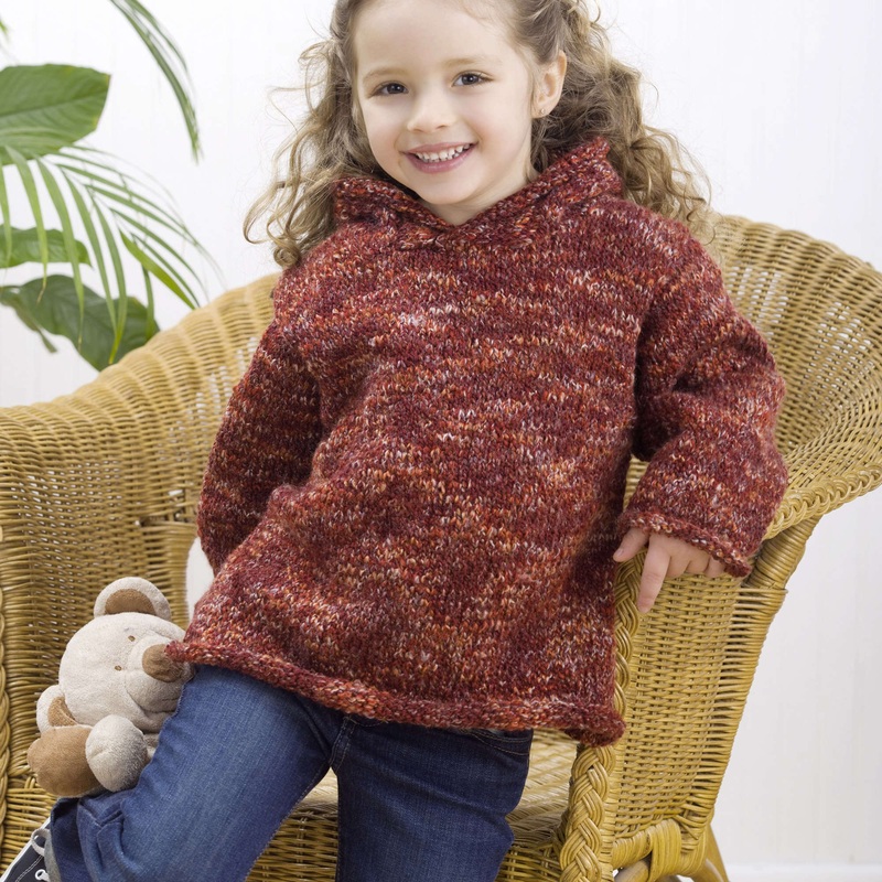 Red Heart Easy Child’s Hoodie|4 yrs|6 yrs|8 yrs|10 yrs