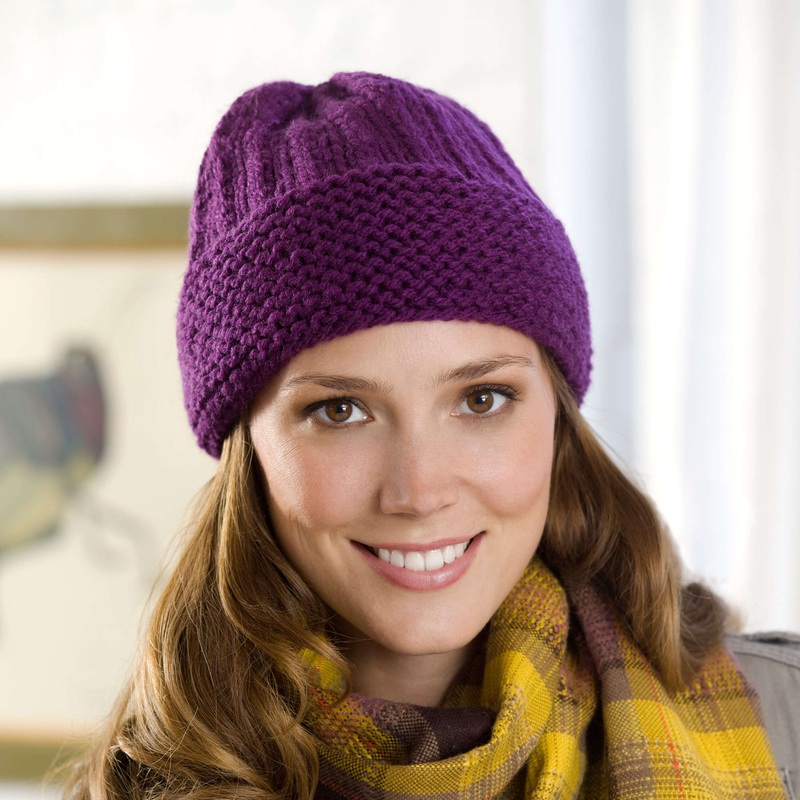 Red Heart Easy Cuffed Hat|Large|Medium|Small