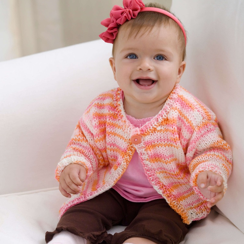 Red Heart Easy Knit Baby-to-Toddler Cardi
